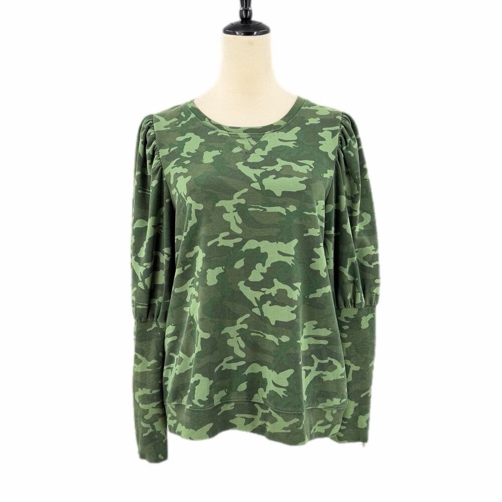 Sundays Green Camouflage Zipper Sleeve Baddie Streetwear Pullover Sweatshirt